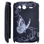 HTC Wildfire S Sommerfugl cover (Sort)